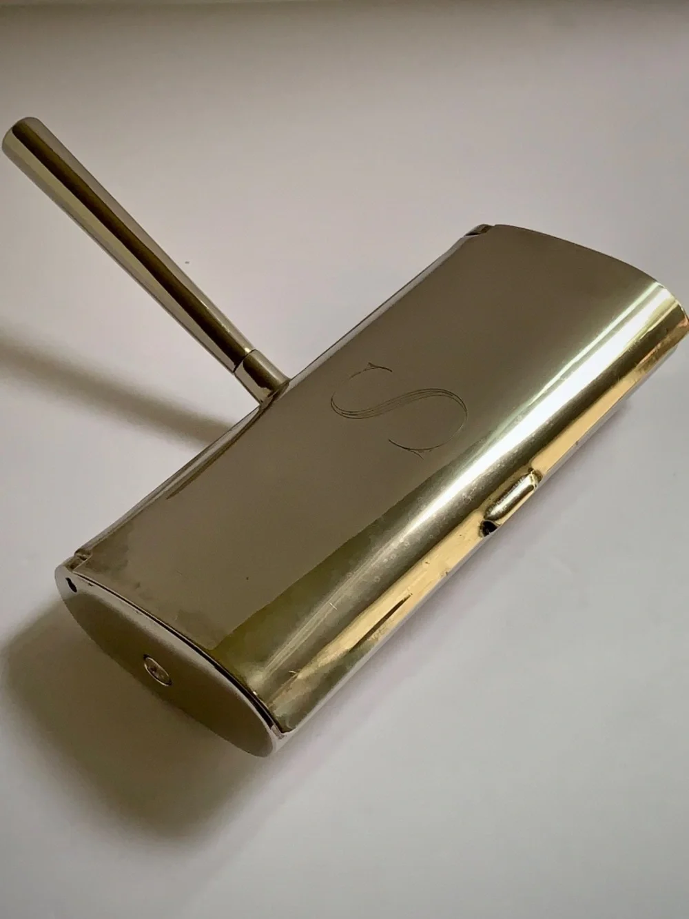 Vintage Chrome Crumb Sweeper Roller Mid Century Table Crumb Butler Monogram S
